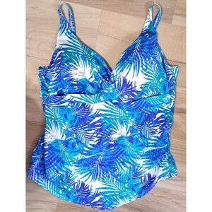 Swim365 Size 30 One Piece Multicolor V-Neck Skirted Swimsuit Adjustable Straps